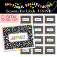 Load image into Gallery viewer, Printable Rainbow Pastel Seasonal Bins | Emotional Rollercoaster