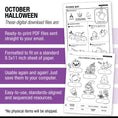 Load image into Gallery viewer, Printable First and Second Grade Halloween Worksheets, Activities and Coloring Pages | Halloween Party Pack