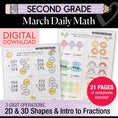 Load image into Gallery viewer, Printable Second Grade March Daily Math