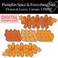 Load image into Gallery viewer, Flowers and Leaves | Printable Thanksgiving Cutouts | Pumpkin Spice and Everything Nice