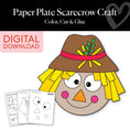 Load image into Gallery viewer, Printable Paper Plate Scarecrow Craft