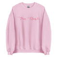 Load image into Gallery viewer, Mrs. Claus Sweatshirt | Red letters on pink (and white) | Holiday Teacher Clothing