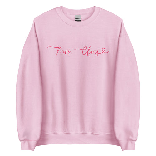 Mrs. Claus Sweatshirt | Red letters on pink (and white) | Holiday Teacher Clothing