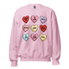 Candy Hearts Valentine's Day teacher sweatshirt | Pink or White
