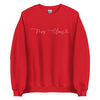 Mrs. Claus Sweatshirt | Pink letters on red | Holiday Teacher Clothing