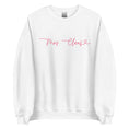 Load image into Gallery viewer, Mrs. Claus Sweatshirt | Red letters on pink (and white) | Holiday Teacher Clothing