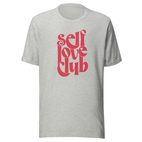 Self Love club with hearts Teacher T-shirt | Pink, Grey or Silver