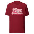 Load image into Gallery viewer, Merry Teacher Holiday T-Shirt | Teacher Shirt | Schoolgirl Style