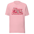 Load image into Gallery viewer, Merry Teacher Holiday T-Shirt | Teacher Shirt | Schoolgirl Style