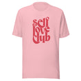 Load image into Gallery viewer, Self Love club with hearts Teacher T-shirt | Pink, Grey or Silver
