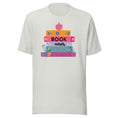 Load image into Gallery viewer, Bookworm with stack of books t-shirt | 5 colors | March is reading month