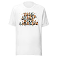 Load image into Gallery viewer, 'Fall in Love with Learning' Teacher T-Shirt | In green, tan and white