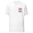 Load image into Gallery viewer, Pink XO Hugs and Kisses Valentine's Day T-Shirt | red, black and white