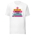 Load image into Gallery viewer, Bookworm with stack of books t-shirt | 5 colors | March is reading month