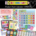 Load image into Gallery viewer, Printable Bright Rainbow Pocket Chart Calendar | School Days