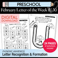 Load image into Gallery viewer, Printable Preschool February Letter of the Week (U-X)