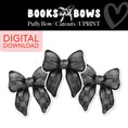 Load image into Gallery viewer, Printable Black and White Puffy Bow Bulletin Board Cutouts | Books and Bows