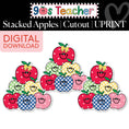 Load image into Gallery viewer, Printable Retro Stacked Apples Cutouts | 90s Teacher