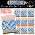 Load image into Gallery viewer, Printable Cozy Plaid Pencil Cursive Alphabet Posters | School in Stars Hollow