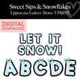 Load image into Gallery viewer, Printable Winter Bow Uppercase Letters | Sweet Sips and Snowflakes