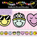 Load image into Gallery viewer, Let's Be Friends Smileys Rainbow Pastel Bulletin Board Border