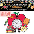 Load image into Gallery viewer, Printable Fall Apple Clock Decoration | 90s Teacher