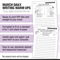 Load image into Gallery viewer, Printable Second Grade March Daily Writing Warm Ups