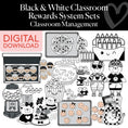 Load image into Gallery viewer, Printable Black and White Classroom Rewards System Sets