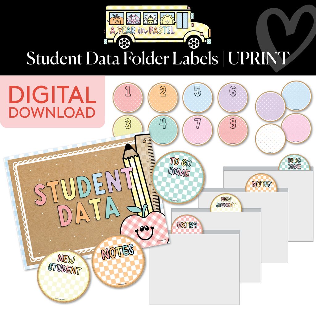 Printable Student Data Folder Labels | A Year In Pastel – Schoolgirl Style