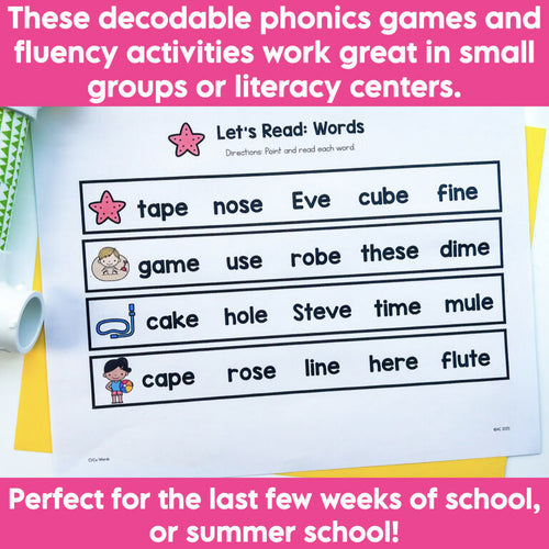 End of Year Phonics Games and Fluency Activities Science of Reading Aligned