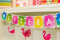 Load image into Gallery viewer, Large Alphabet Banner Flamingo Watercolor by UPRINT