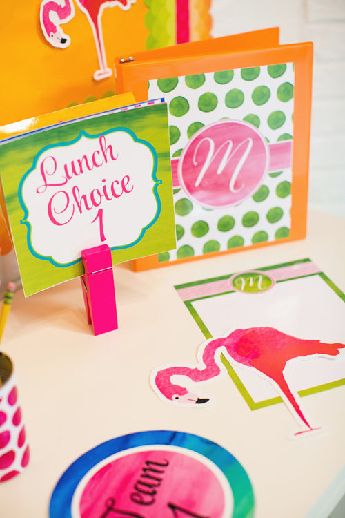 Editable Sign Template | Flamingo Watercolor | UPRINT | Schoolgirl Style