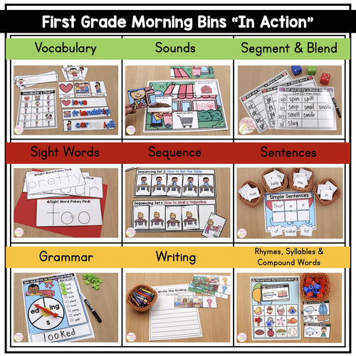 February 1st Grade Morning Bins | Printable Classroom Resource | The Moffatt Girls