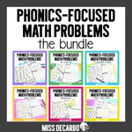 Phonics Focused Math Problems BUNDLE | Printable Classroom Resource | Miss DeCarbo
