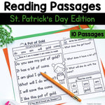 St. Patrick's Day Reading Passages with Comprehension Questions for March