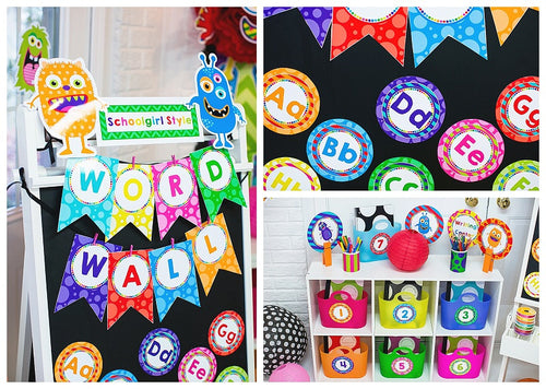 Word Wall Labels | Monster Mania | UPRINT | Schoolgirl Style