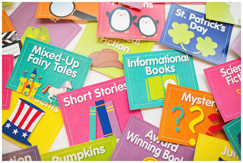 Classroom Library Labels | Book Bin Labels | Schoolgirl Style | UPRINT