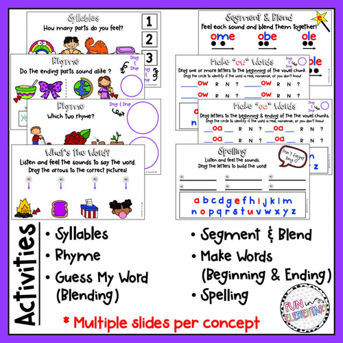 Long O - Drag & Drop Activity Slides | Printable Classroom Resource | Fun in Elementary