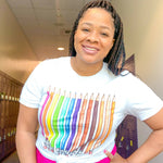 Colored Pencils Rainbow |T-Shirt | Teacher Noire