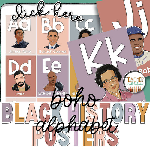 Boho Alphabet Black History Poster by Teacher Noire