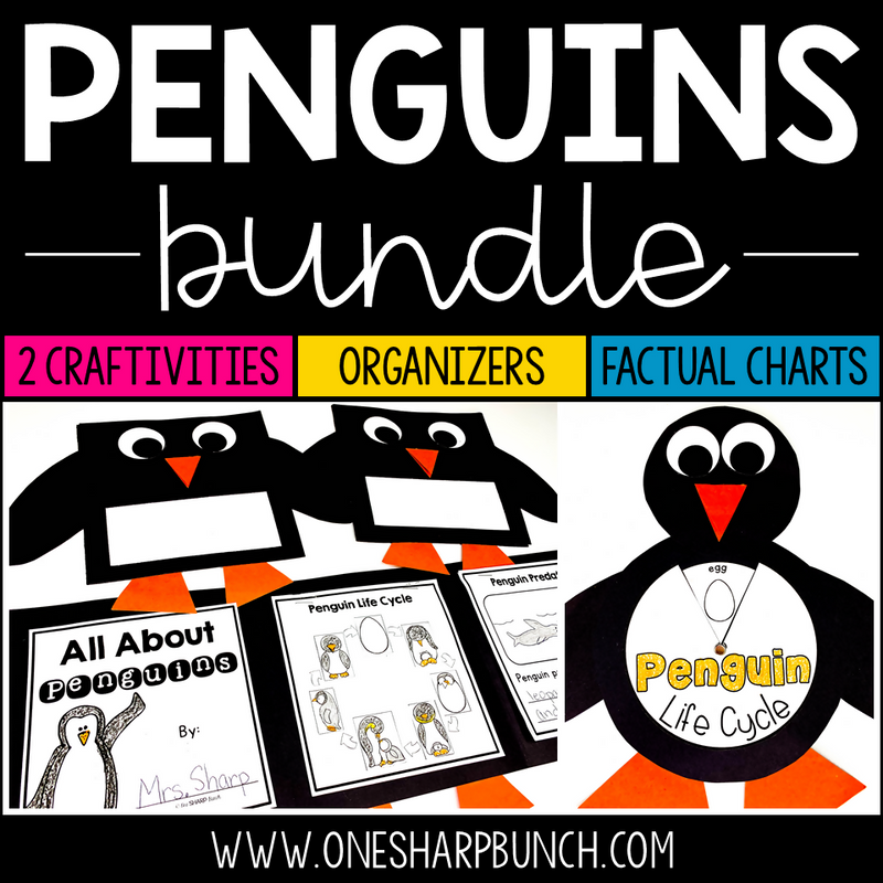 Penguins Bundle Penguin Craft Penguin Life Cycle | Printable Classroom Resource | One Sharp Bunch