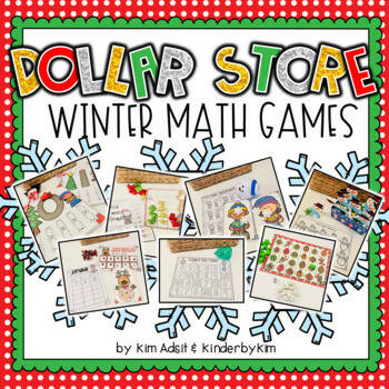Dollar Store Winter Math Games | Printable Teacher Resources | KinderbyKim