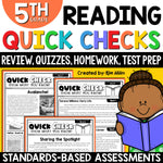 5th Grade Reading Comprehension Passages & Questions Worksheets Review Test Prep