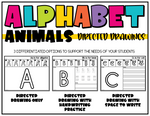 Alphabet Animal Directed Drawing Activities for Beginning Sounds and Handwriting | Printable Classroom Resource | One Sharp Bunch