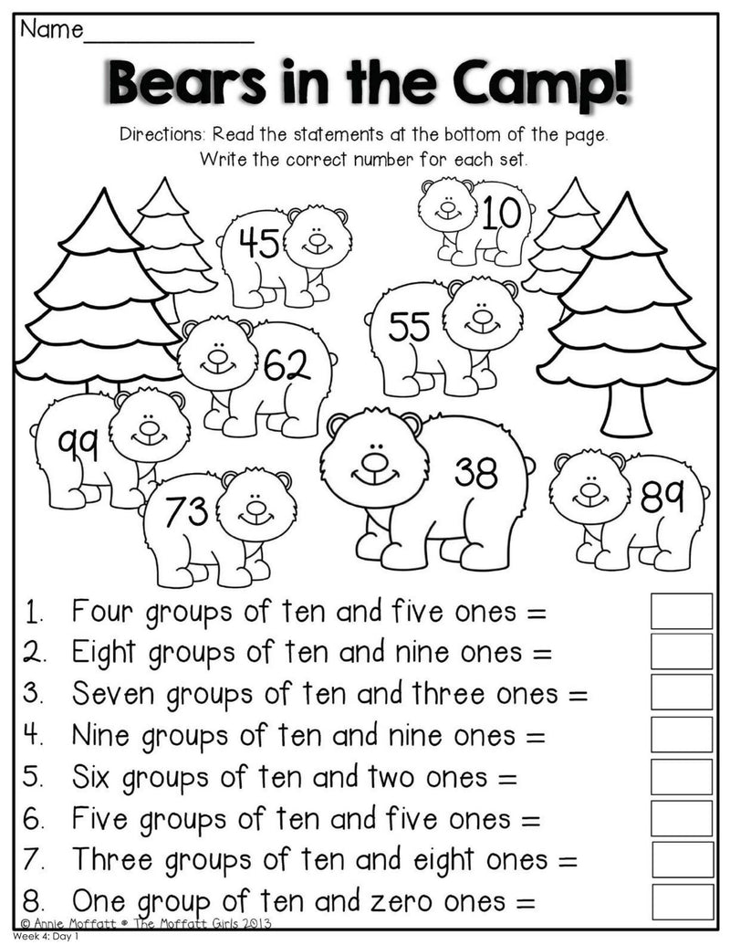 1st Grade Summer Review NO PREP Packet | Printable Classroom Resource | The Moffatt Girls