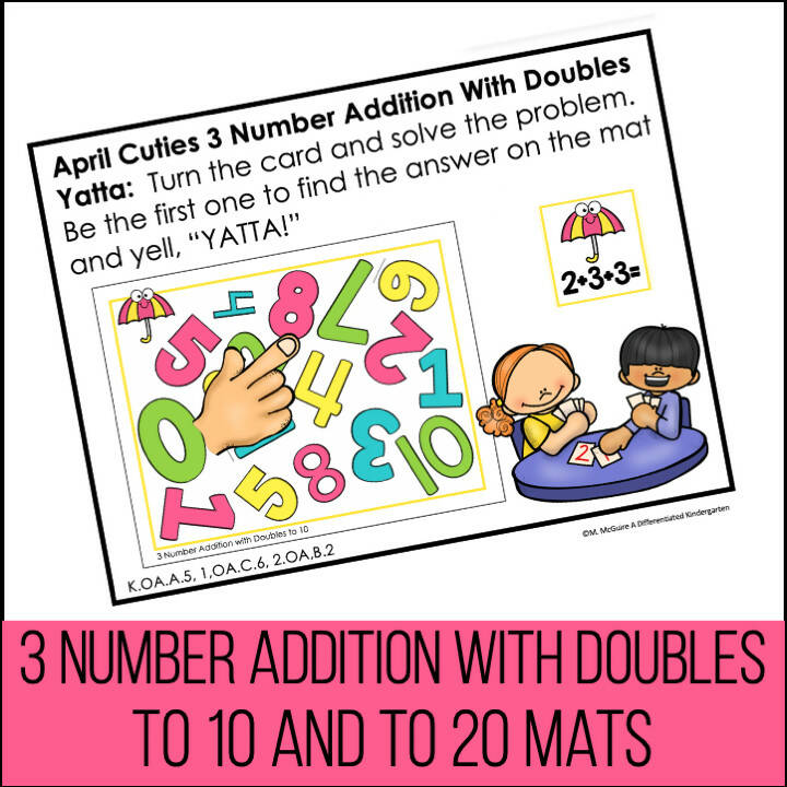 Math Facts Fluency Game Addition, Subtraction, Doubles & More Spring | Printable Classroom Resource | Differentiated Kindergarten