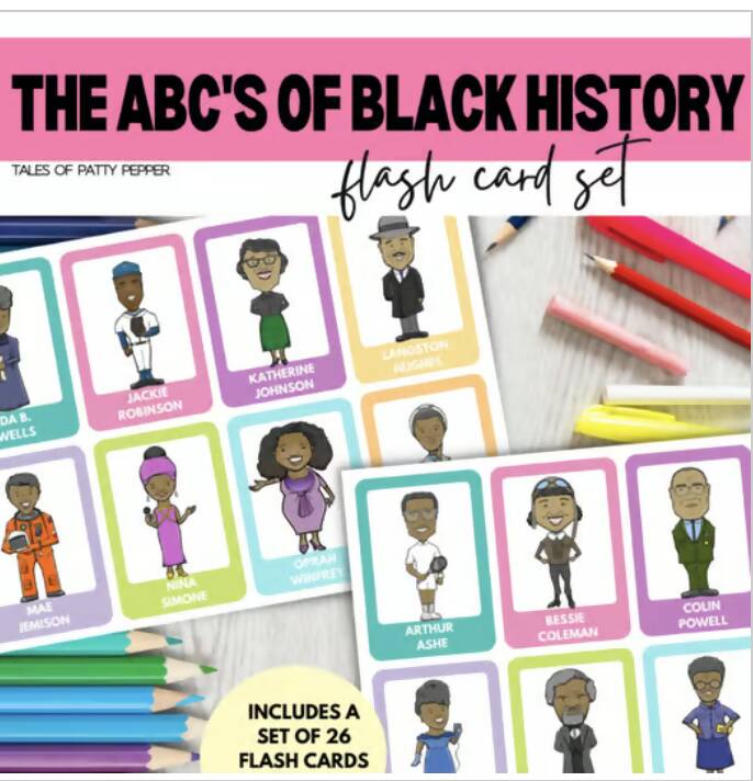 The ABCs of Black History Flashcards | Printable Classroom Resource | Tales of Patty Pepper
