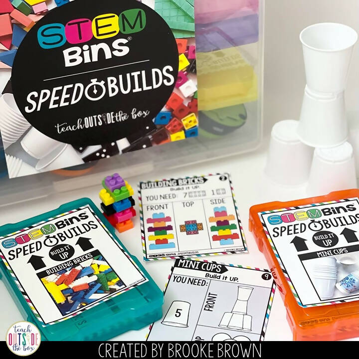 STEM Bins Speed Builds STEM Acvities K- 5th Grade by Brooke Brown Teach Outside the Box