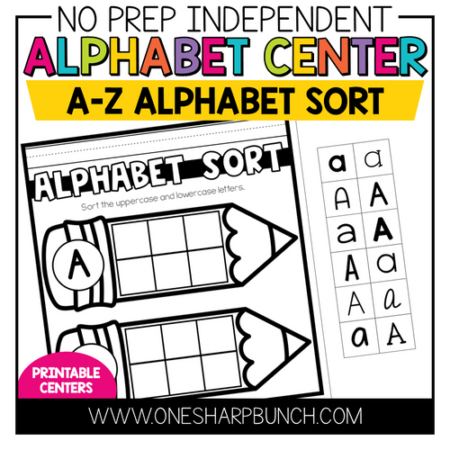 No Prep Independent Alphabet Center A-Z Alphabet Sort by One Sharp Bunch
