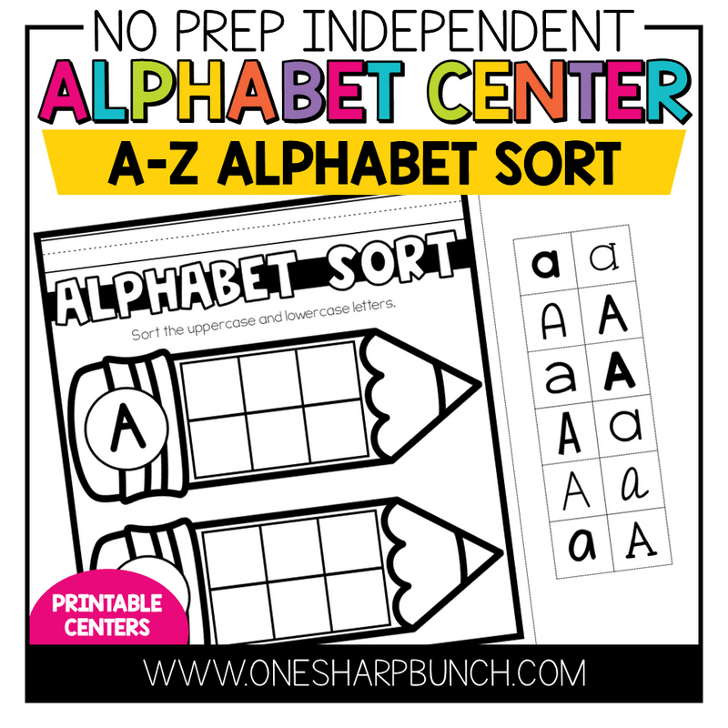 No Prep Independent Alphabet Center A-Z Alphabet Sort by One Sharp Bunch
